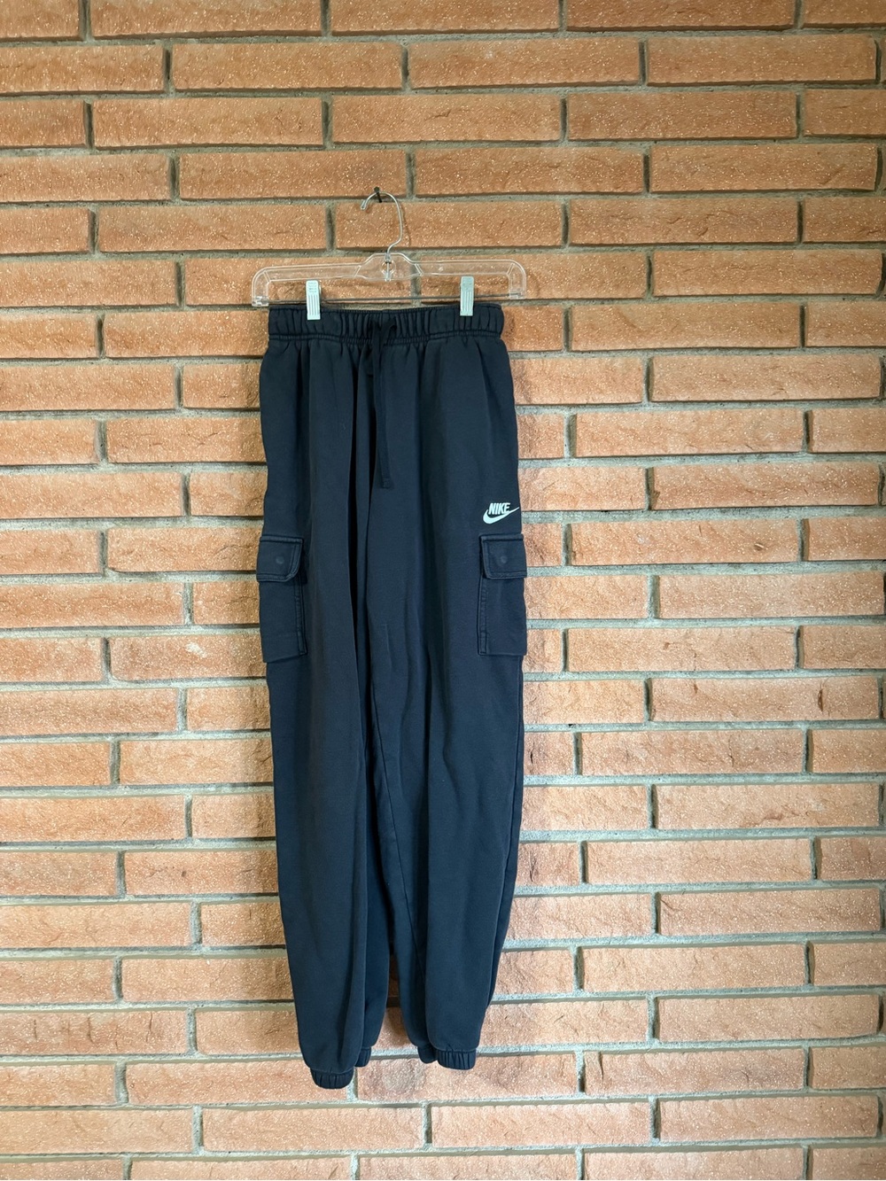 Nike Black Sweatpants with White Swoosh Tag